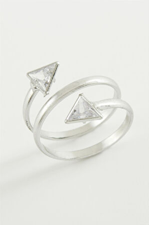 Üçgen Zirkon Taşlı Yüzük