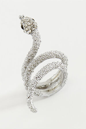 Yılan Taşlı Metal Yüzük