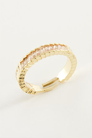 Baget Taşlı Metal Yüzük