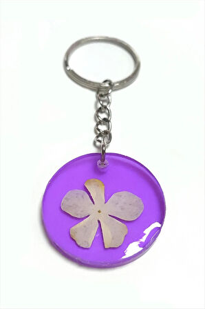 Kartopu Çiçeği Papatya Epoksi Anahtarlık