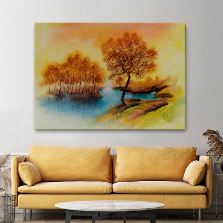 Harita Sepeti Yaz Mevsimi Manzaralı Kanvas Duvar Tablosu-1181