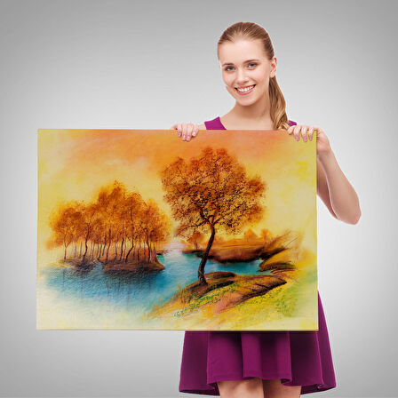 Harita Sepeti Yaz Mevsimi Manzaralı Kanvas Duvar Tablosu-1181