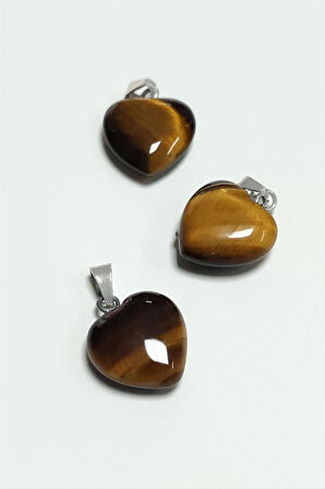 Kaplangözü Kalpli Doğaltaş Kolye Ucu Küçük 1,5 cm