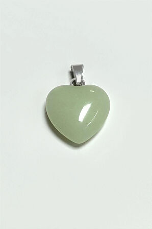 Yeşim Kalpli Doğaltaş Kolye Ucu Küçük 1,5 cm