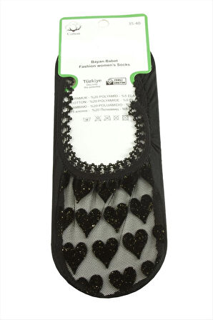 Kalp Dantel Babet Çorap