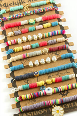 Karışık Fimo Boncuk Bileklik