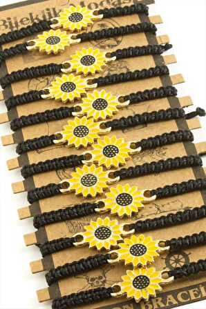 Papatya Makrome Örgülü Bileklik