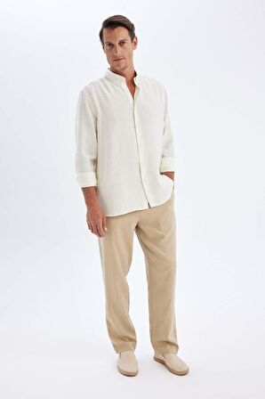 DeFacto Relax Fit Dar Paça Keten Karışımlı Pantolon C1140AX24SMBG732