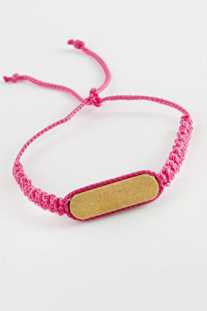 Ahşap Makrome Örgülü Bileklik