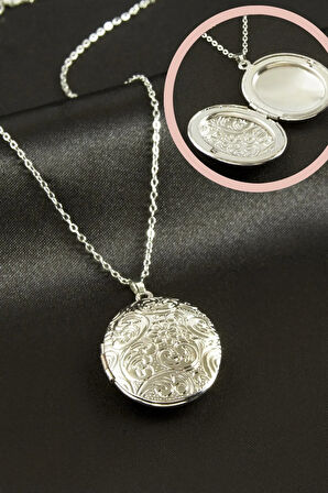 Oval Kapaklı Çelik Kolye