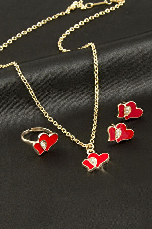 Kalp Mineli Set Kolye