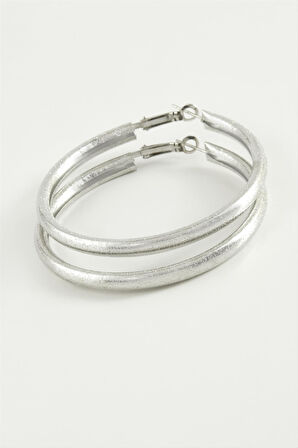 Simli Boru Halka Küpe 4,5 cm