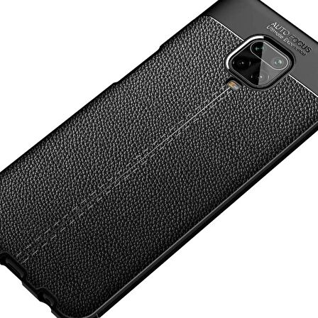 Smcase Xiaomi Redmi Note 9S Kılıf Deri Dokulu Silikon