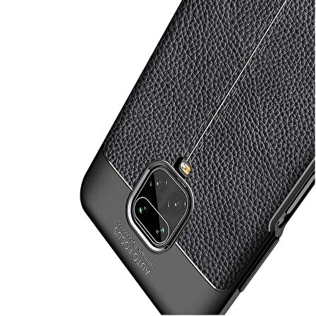 Smcase Xiaomi Redmi Note 9S Kılıf Deri Dokulu Silikon