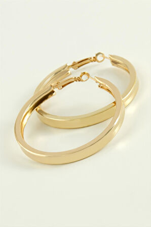 Kare Düz Halka Küpe 6 cm