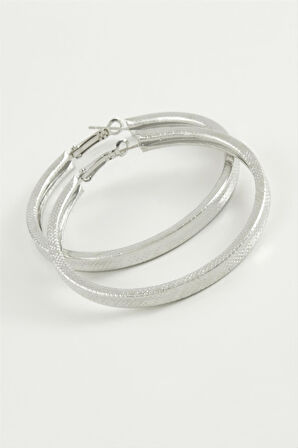 Kare Baklava Desenli Halka Küpe 3,5 cm