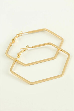 Beşgen Halka Küpe 4 cm