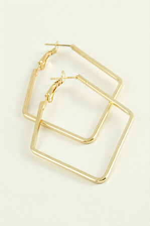 Dörtgen Halka Küpe 7 cm