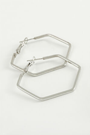 Beşgen Halka Küpe 4 cm