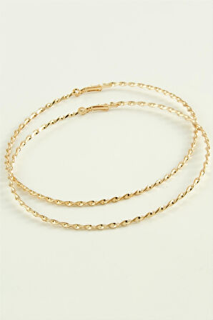 Burgulu Metal Halka Küpe 8-9-10 cm