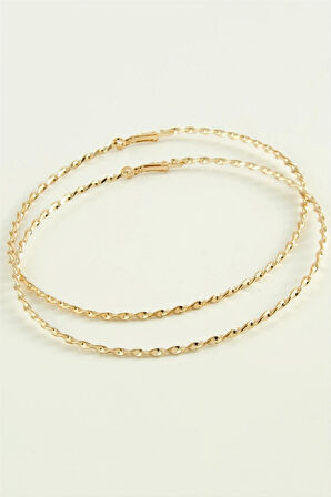 Burgulu Metal Halka Küpe 8-9-10 cm