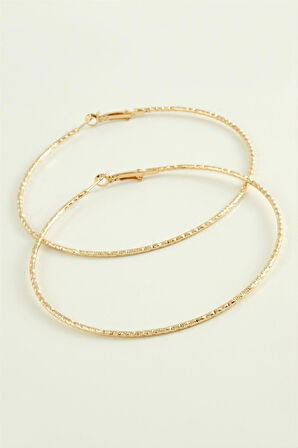 Zikzak Burgulu Metal Halka Küpe 8-9-10 cm