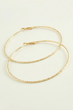 Zikzak Burgulu Metal Halka Küpe 8-9-10 cm