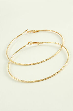 Zikzak Burgulu Metal Halka Küpe 8-9-10 cm