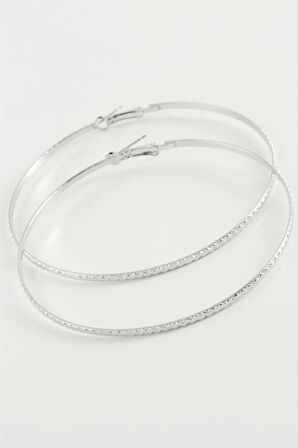 Burgulu Zikzak Metal Halka Küpe 8-9-10 cm