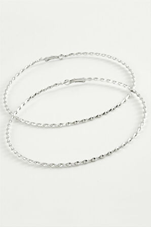 Burgulu Metal Halka Küpe 8-9-10 cm