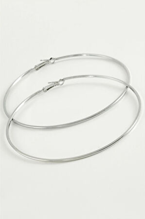 Düz İnce Boru Metal Halka Küpe 8-9-10 cm