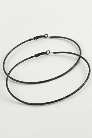 Çizgili Metal Halka Küpe 8-9-10 cm