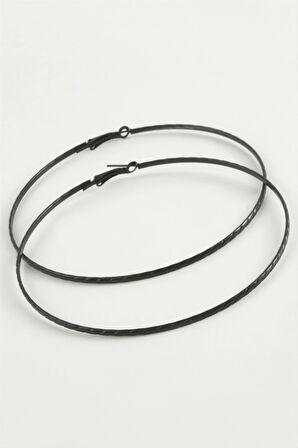 Zincir Desenli Metal Halka Küpe 8-9-10 cm