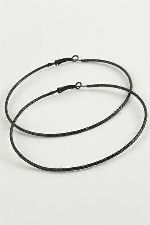 Zikzak Desenli Metal Halka Küpe 8-9-10 cm