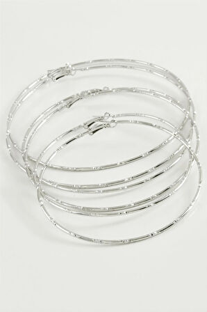 Noktalı Metal Halka Küpe 6 Adet