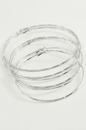 Noktalı Metal Halka Küpe 6 Adet