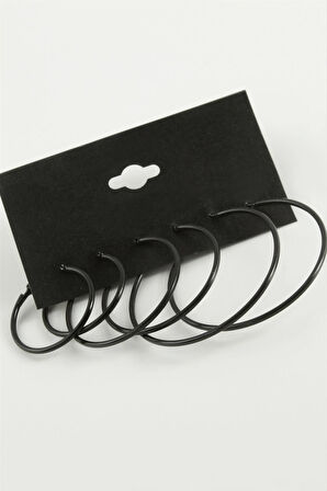 İnce Boru Metal Halka Küpe 6 Adet