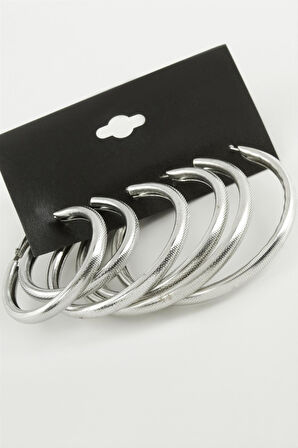 Noktalı Metal Halka Küpe 6 Adet