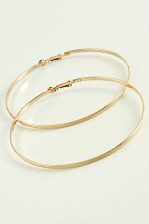 Noktalı Metal Halka Küpe 8 cm