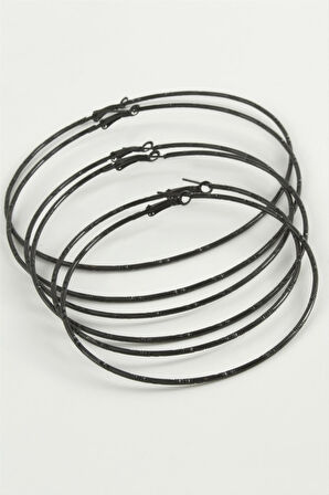 Noktalı Metal Halka Küpe 6 Adet