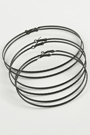 Zincir Desenli Metal Halka Küpe 6 Adet