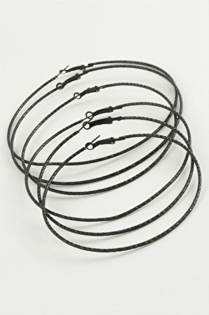 Zikzak Desenli Metal Halka Küpe 6 Adet