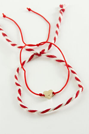 Kalp Şans İp Bileklik
