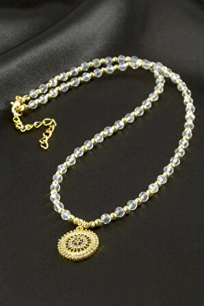 Nazar Zirkon Taşlı Kristal Kolye