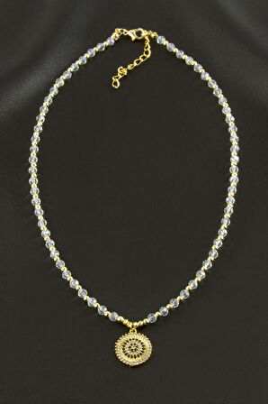 Nazar Zirkon Taşlı Kristal Kolye