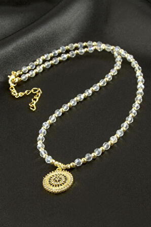 Nazar Zirkon Taşlı Kristal Kolye