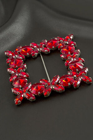 Çiçek Kare Taşlı Kemer Tokası