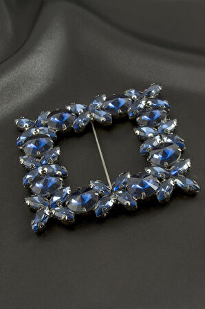 Çiçek Kare Taşlı Kemer Tokası