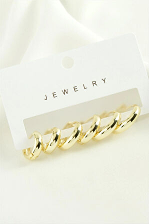 6 Adet Halka Trend Metal Küpe