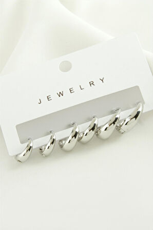 6 Adet Halka Trend Metal Küpe